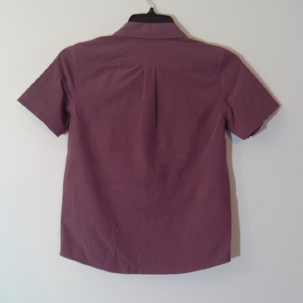 All in Motion Plum Button Down Shirt - Picture 3 of 5